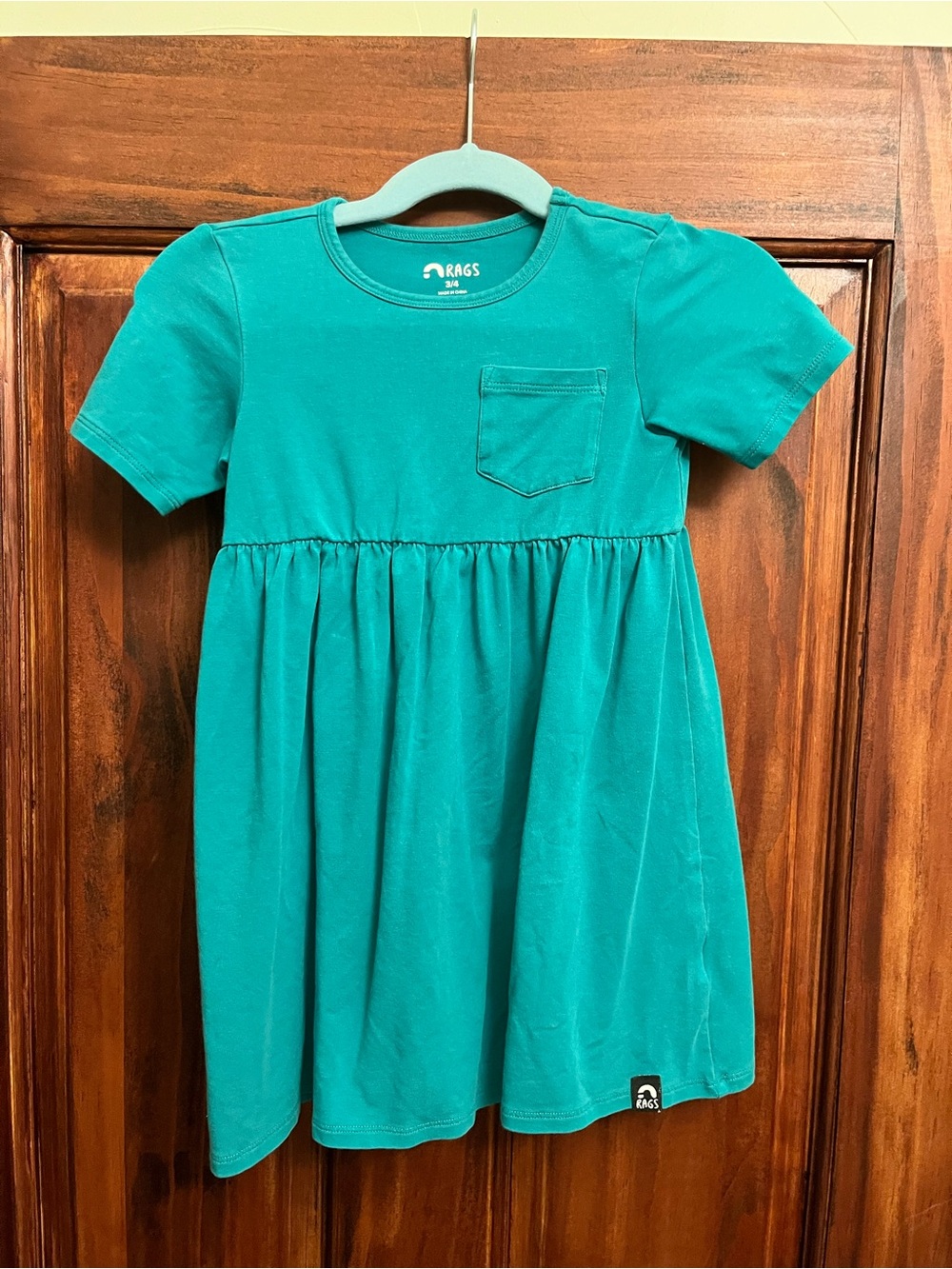 Rags to Raches Teal Short-Sleeve Pocket Dress